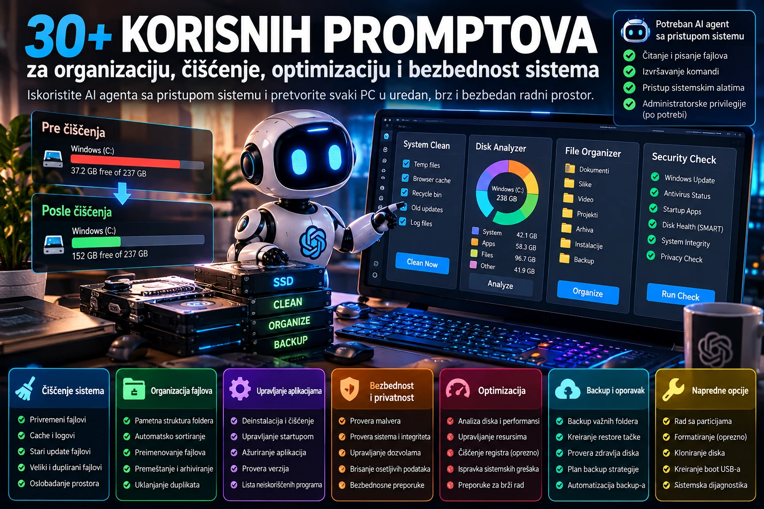 Click to enlarge image Infographic: system cleanup, file organization, security, optimization, and backup