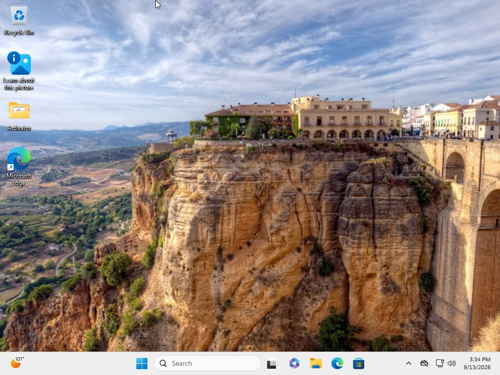 Windows 11 Pro 25H2 Radna površina